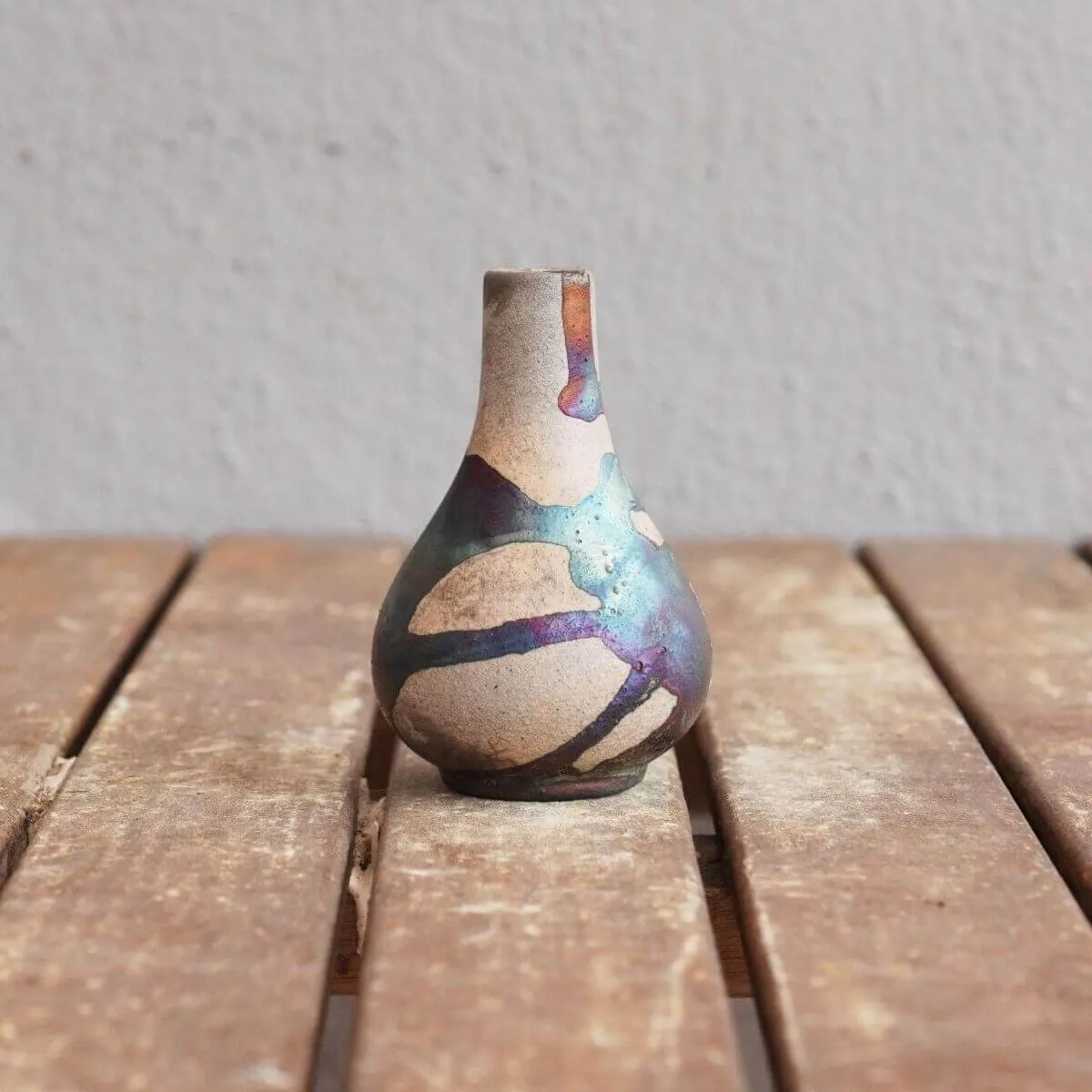 RAAQUU Hana Mini Ceramic Vase 3.5" Raku Fired Pottery Gift