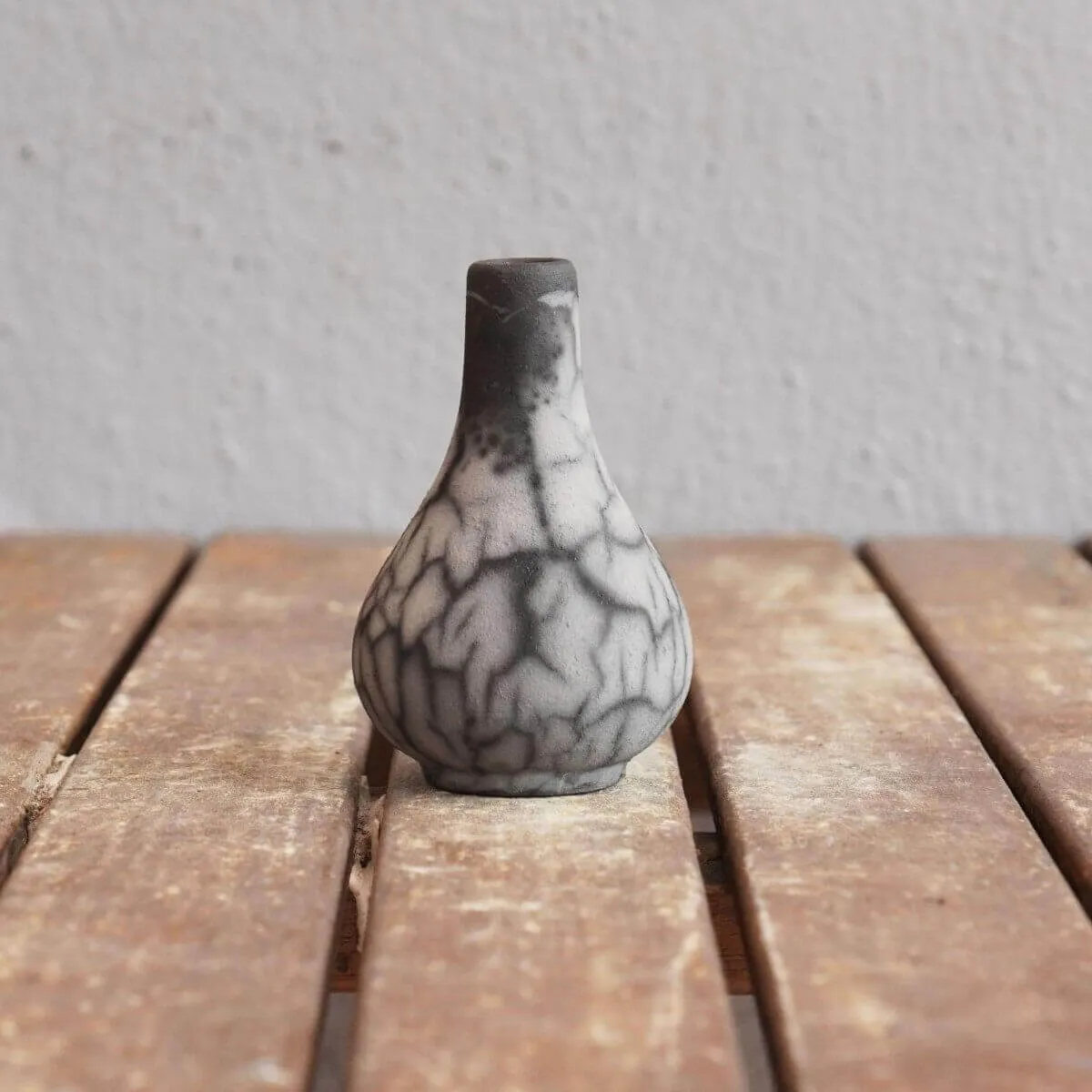 RAAQUU Hana Mini Ceramic Vase 3.5" Raku Fired Pottery Gift