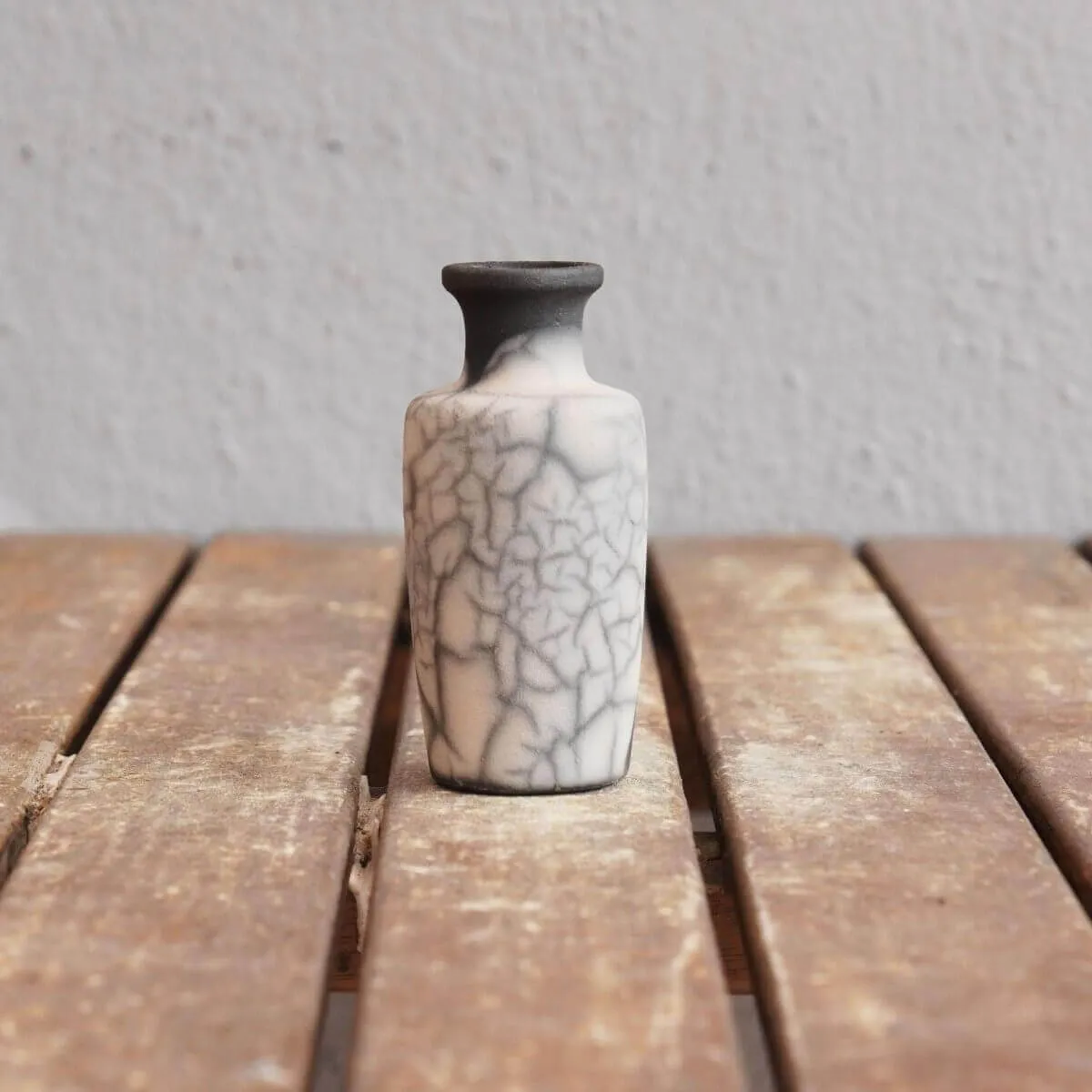 RAAQUU Hana Mini Ceramic Vase 3.5" Raku Fired Pottery Gift