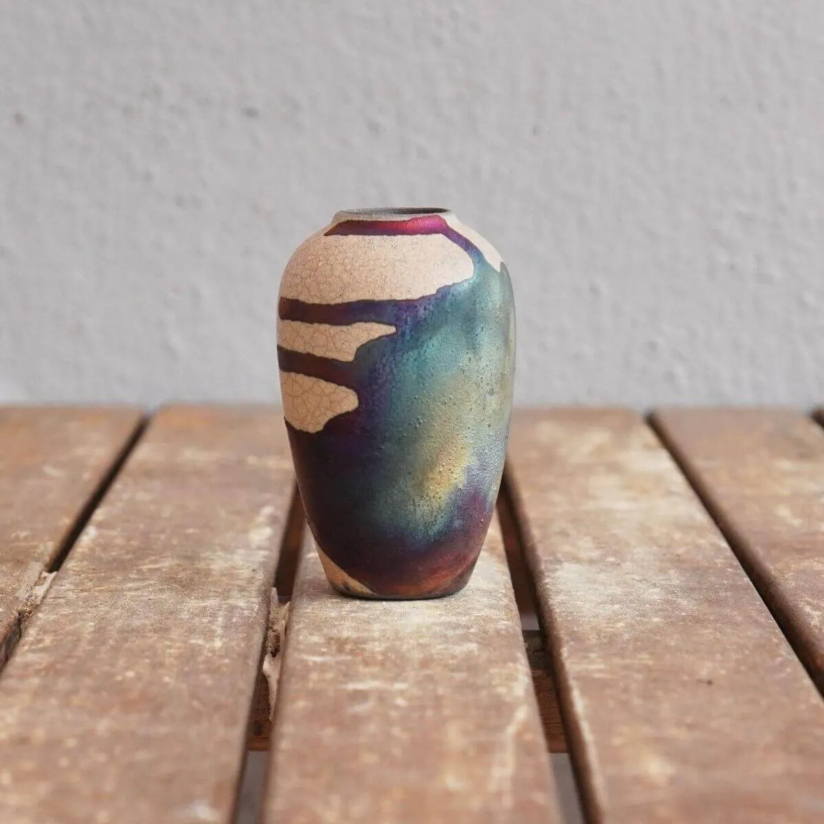 RAAQUU Hana Mini Ceramic Vase 3.5" Raku Fired Pottery Gift