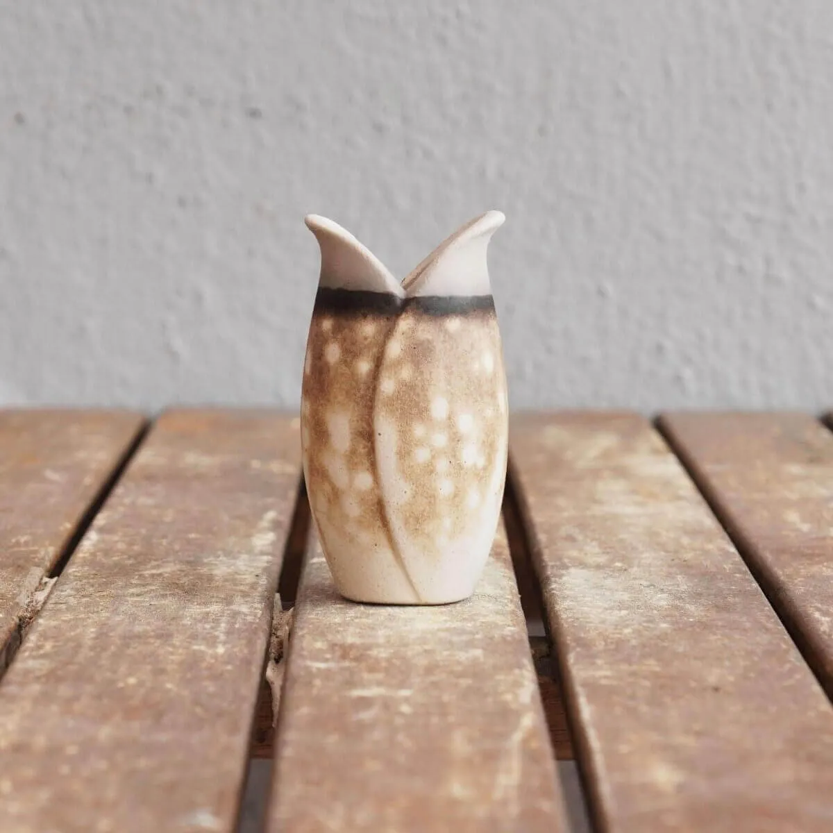 RAAQUU Hana Mini Ceramic Vase 3.5" Raku Fired Pottery Gift