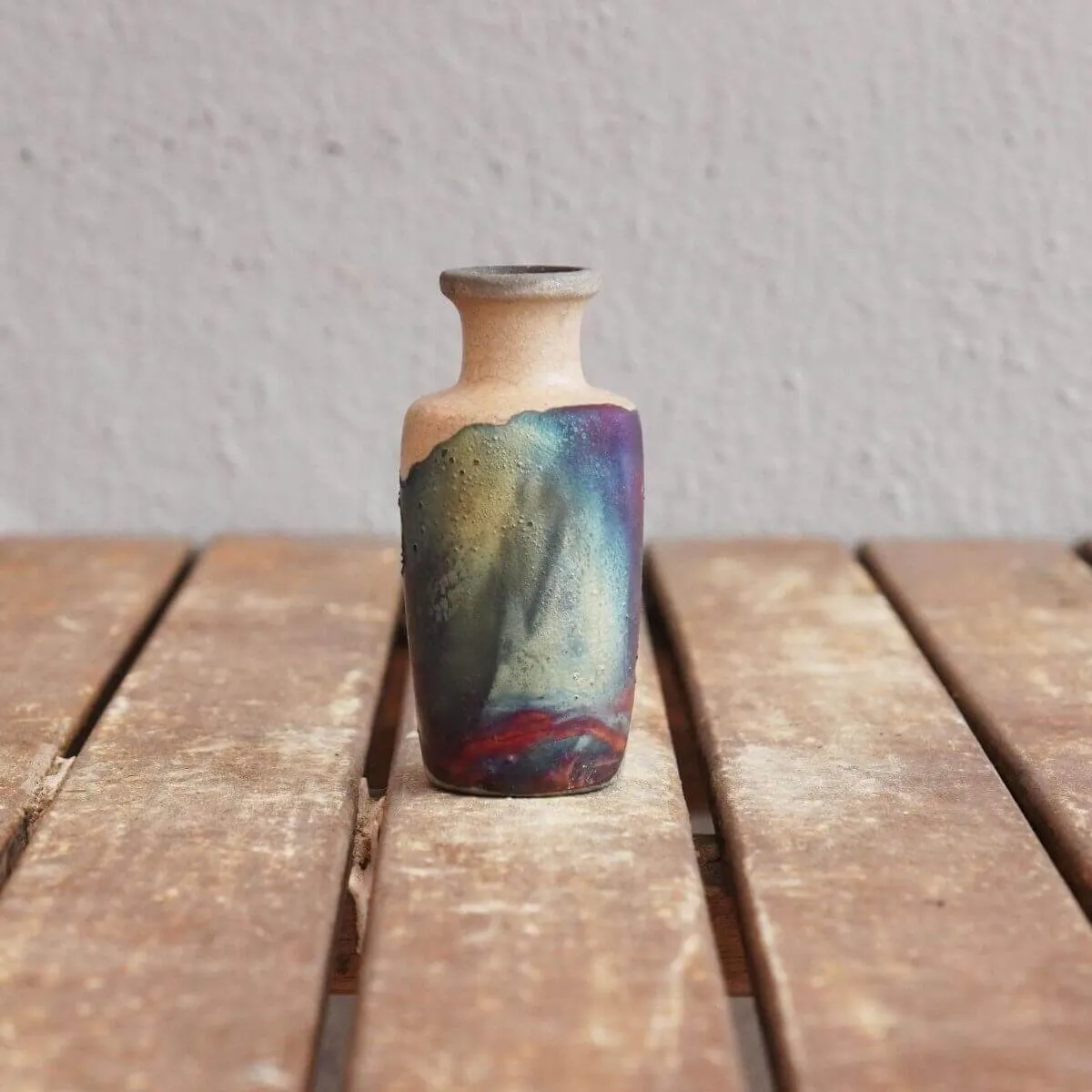 RAAQUU Hana Mini Ceramic Vase 3.5" Raku Fired Pottery Gift