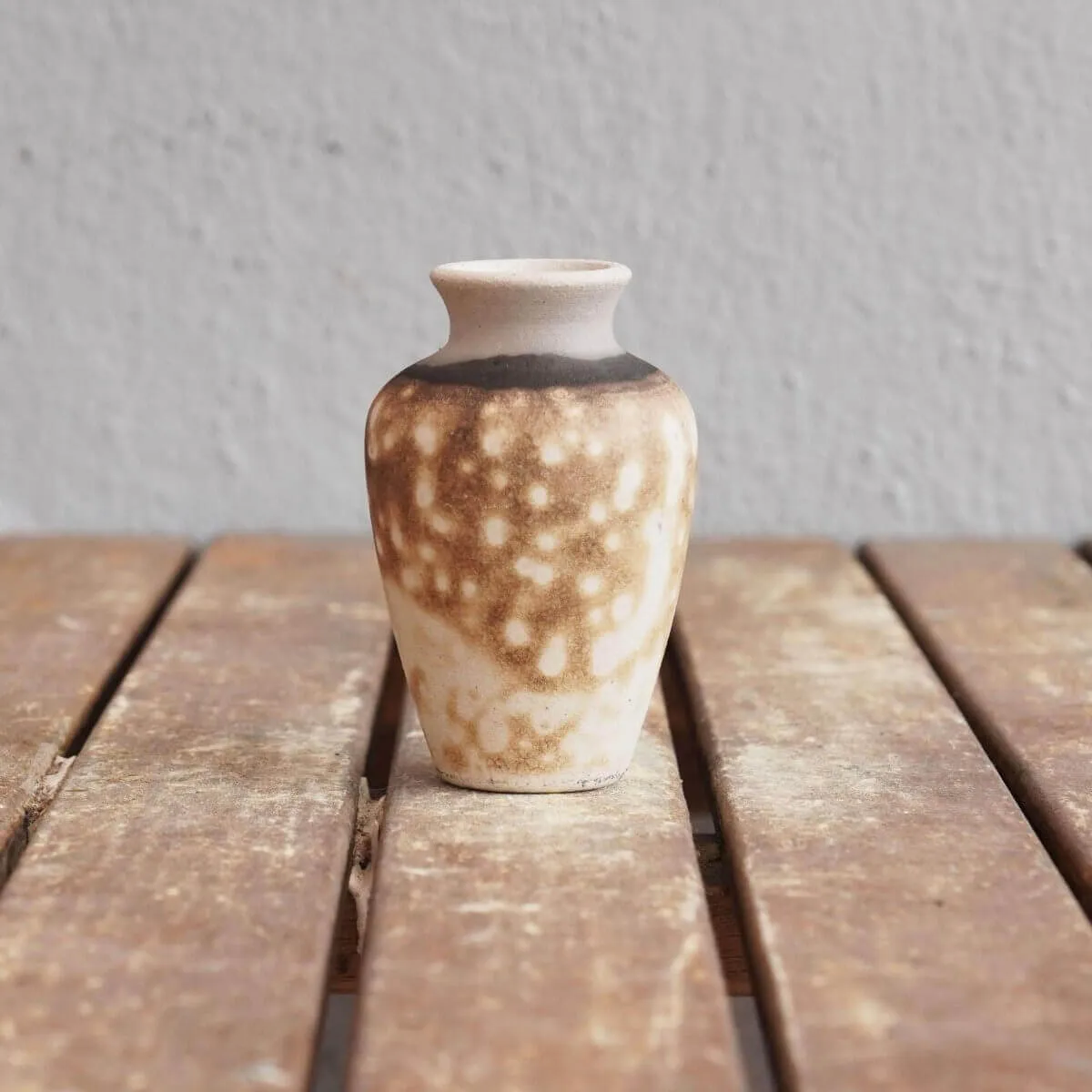 RAAQUU Hana Mini Ceramic Vase 3.5" Raku Fired Pottery Gift