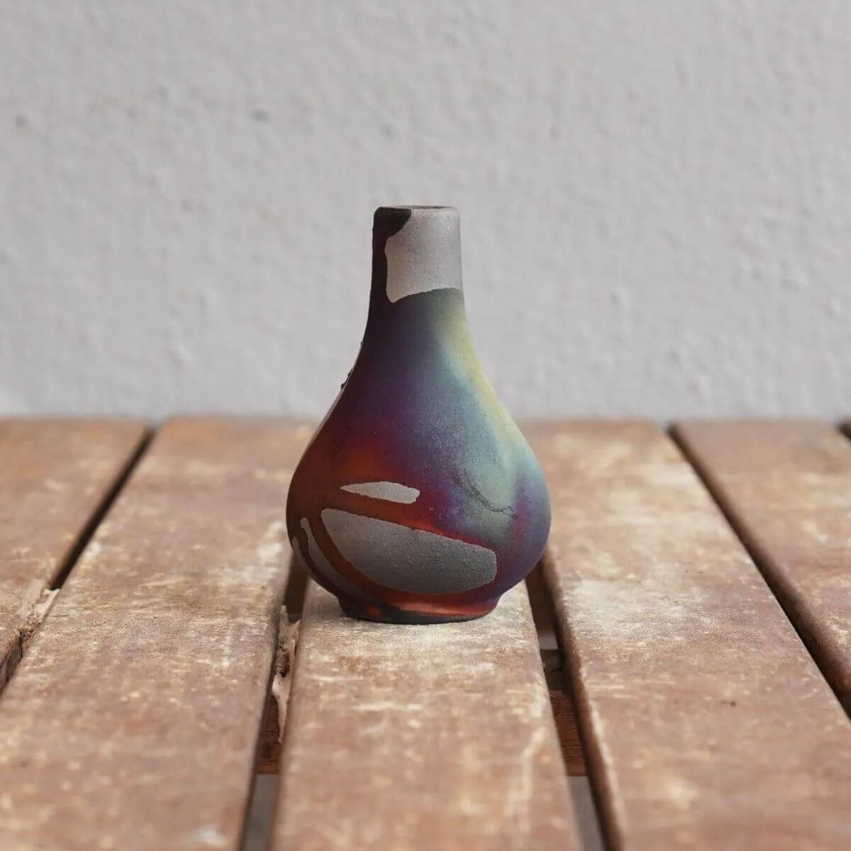 RAAQUU Hana Mini Ceramic Vase 3.5" Raku Fired Pottery Gift