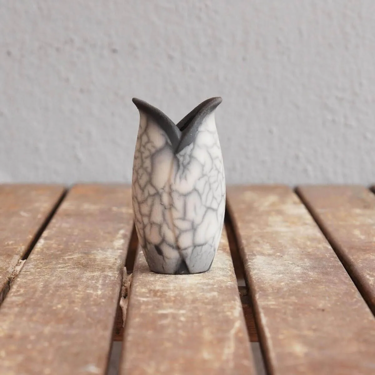 RAAQUU Hana Mini Ceramic Vase 3.5" Raku Fired Pottery Gift