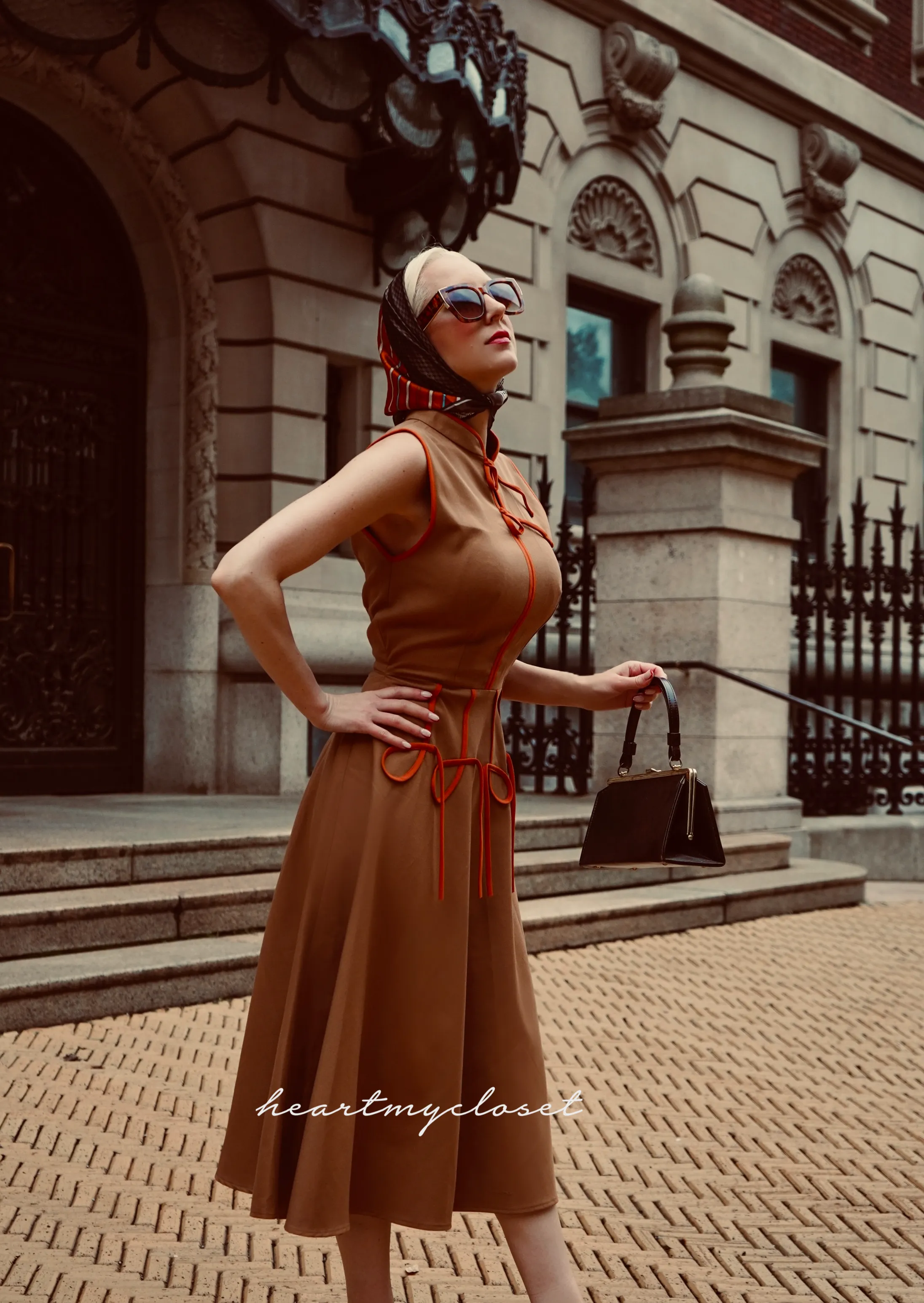 RACHEL in camel - swing vintage inspired dress