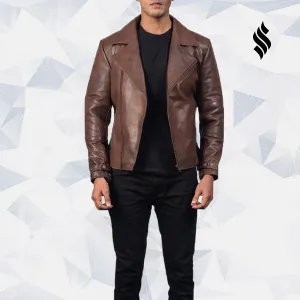 Raiden Brown Leather Biker Jacket