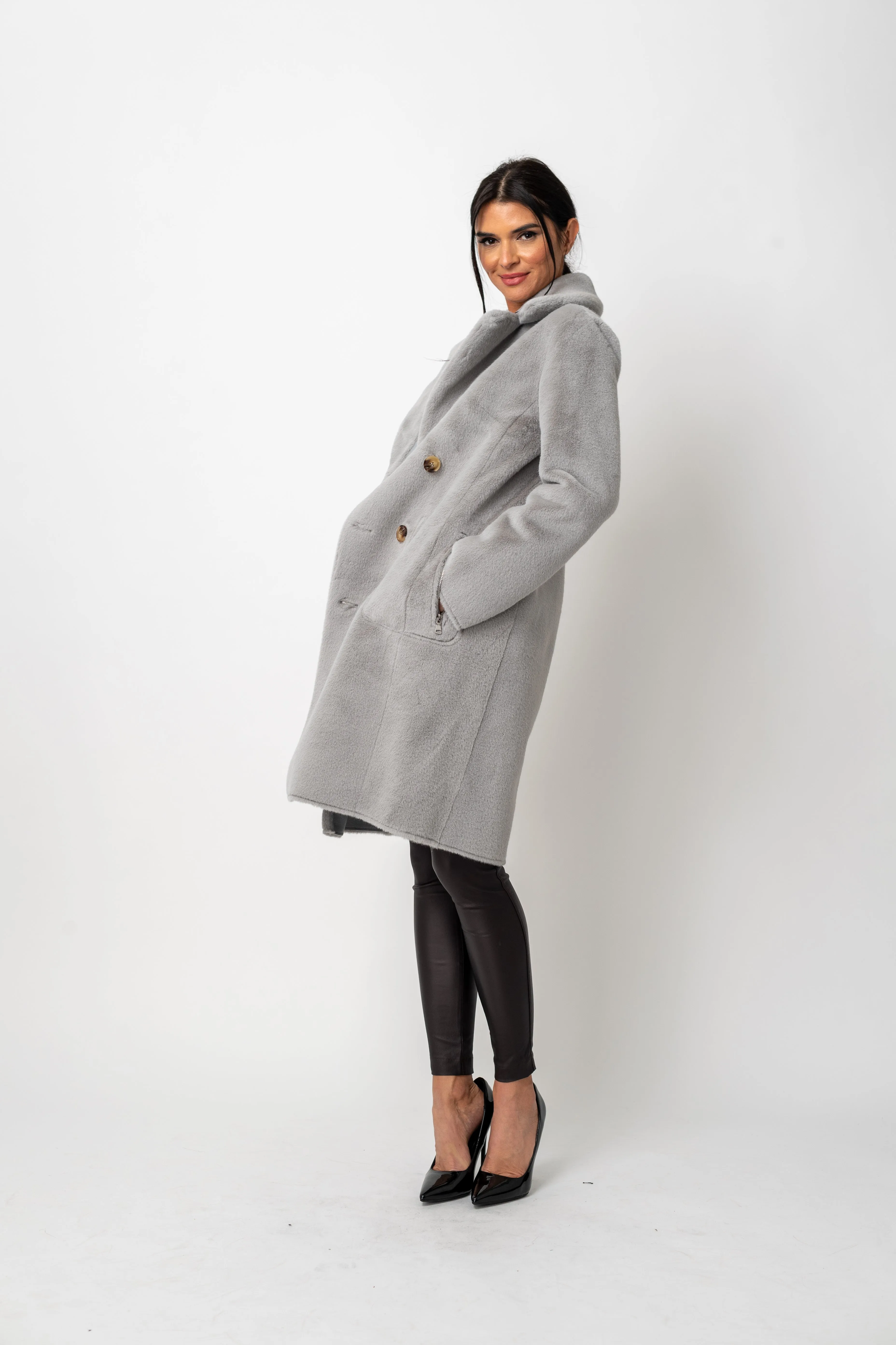 Reversible Faux Shearling Coat Jacket