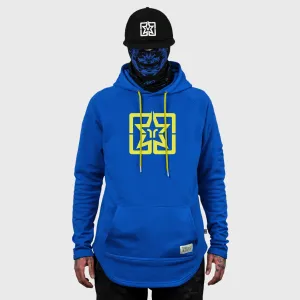 Ride Rich Emblem Scoop Pullover Hoodie {Yellow on Blue}