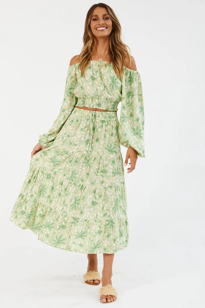 Right For Me Midi Skirt Green