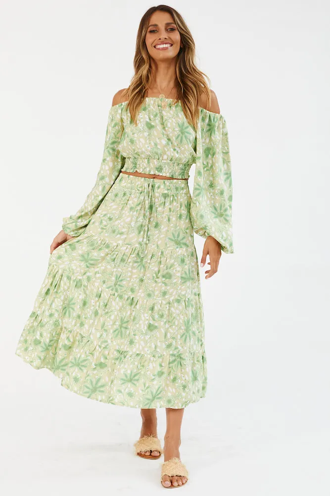 Right For Me Midi Skirt Green