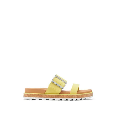 Roaming Buckle Women's Leather Slide Sandal - Sunnyside Yellow