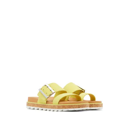 Roaming Buckle Women's Leather Slide Sandal - Sunnyside Yellow