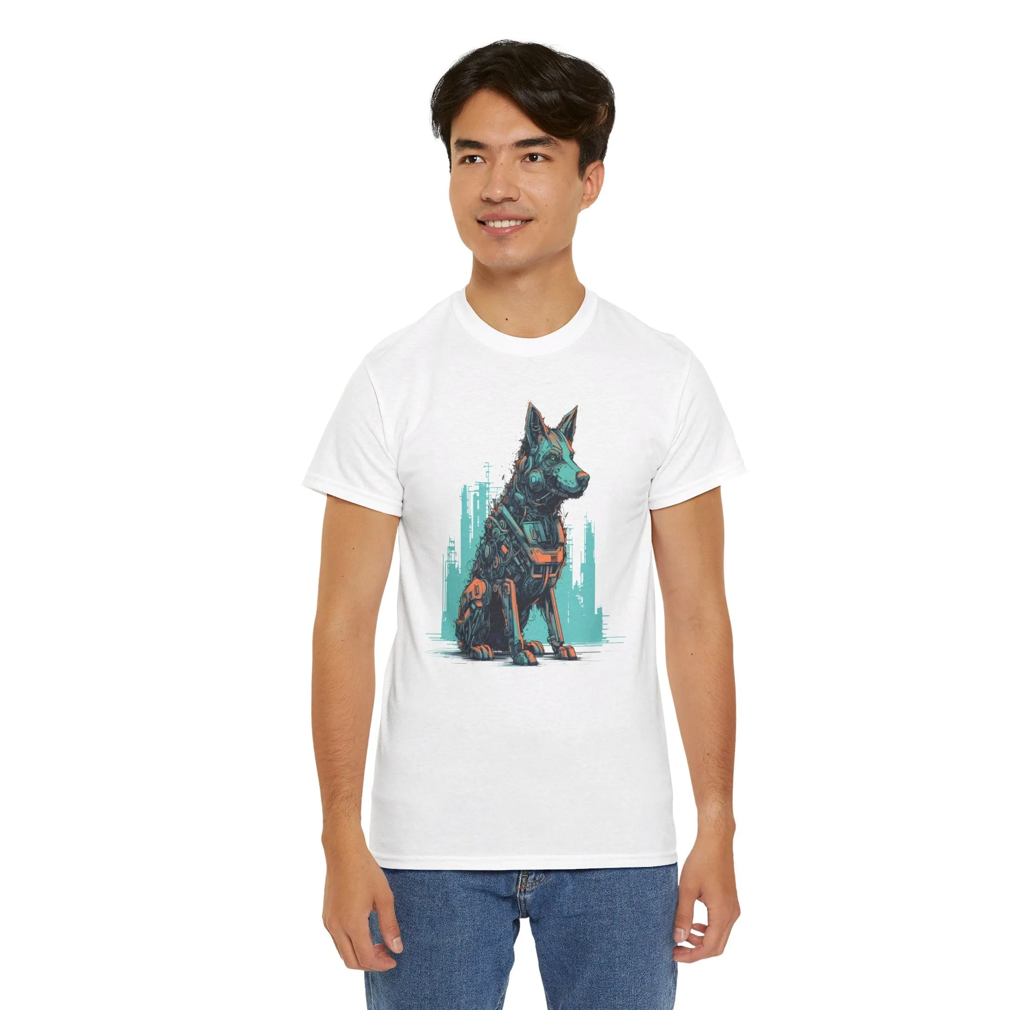 Roboter Schäferhund T-Shirt | T-Shirt für Sci-Fi Fans und Hundeliebhaber