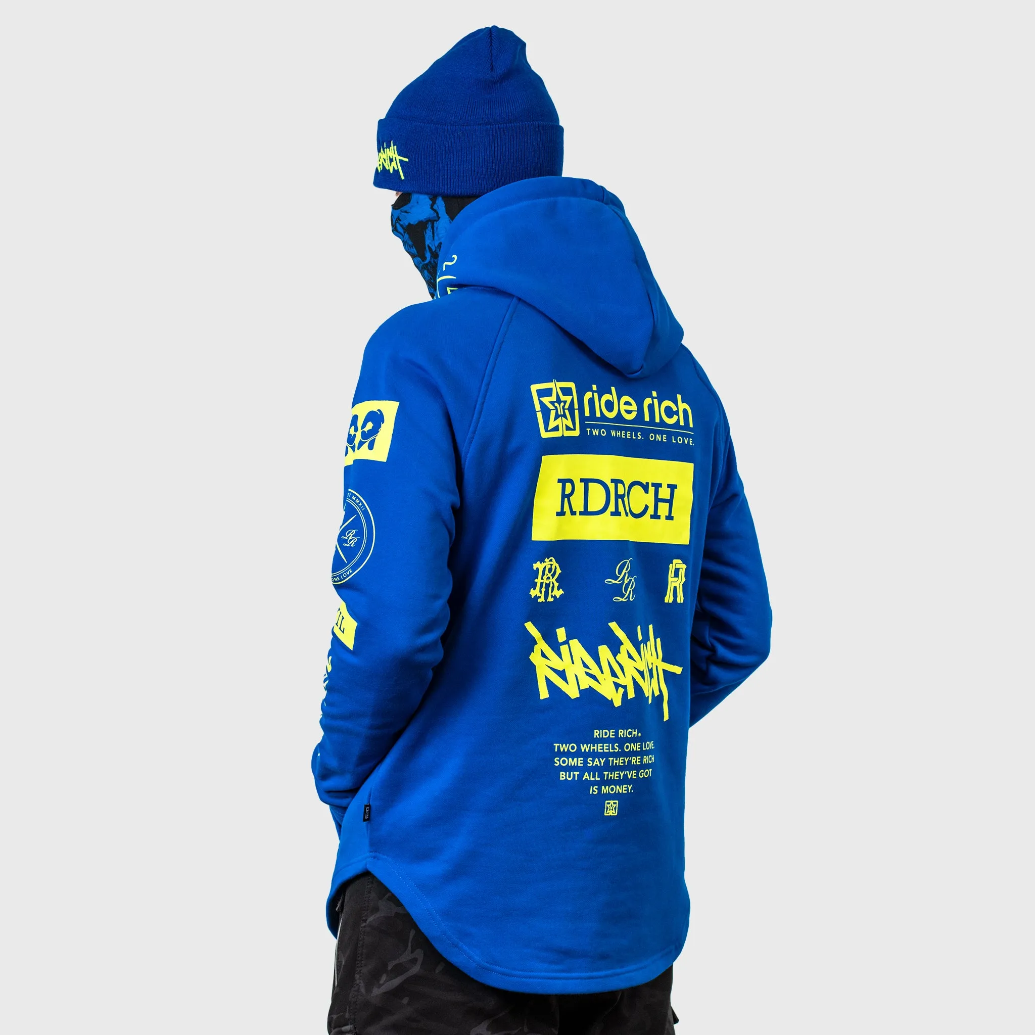 RR GP Scoop Pullover Hoodie {Yellow on Blue}