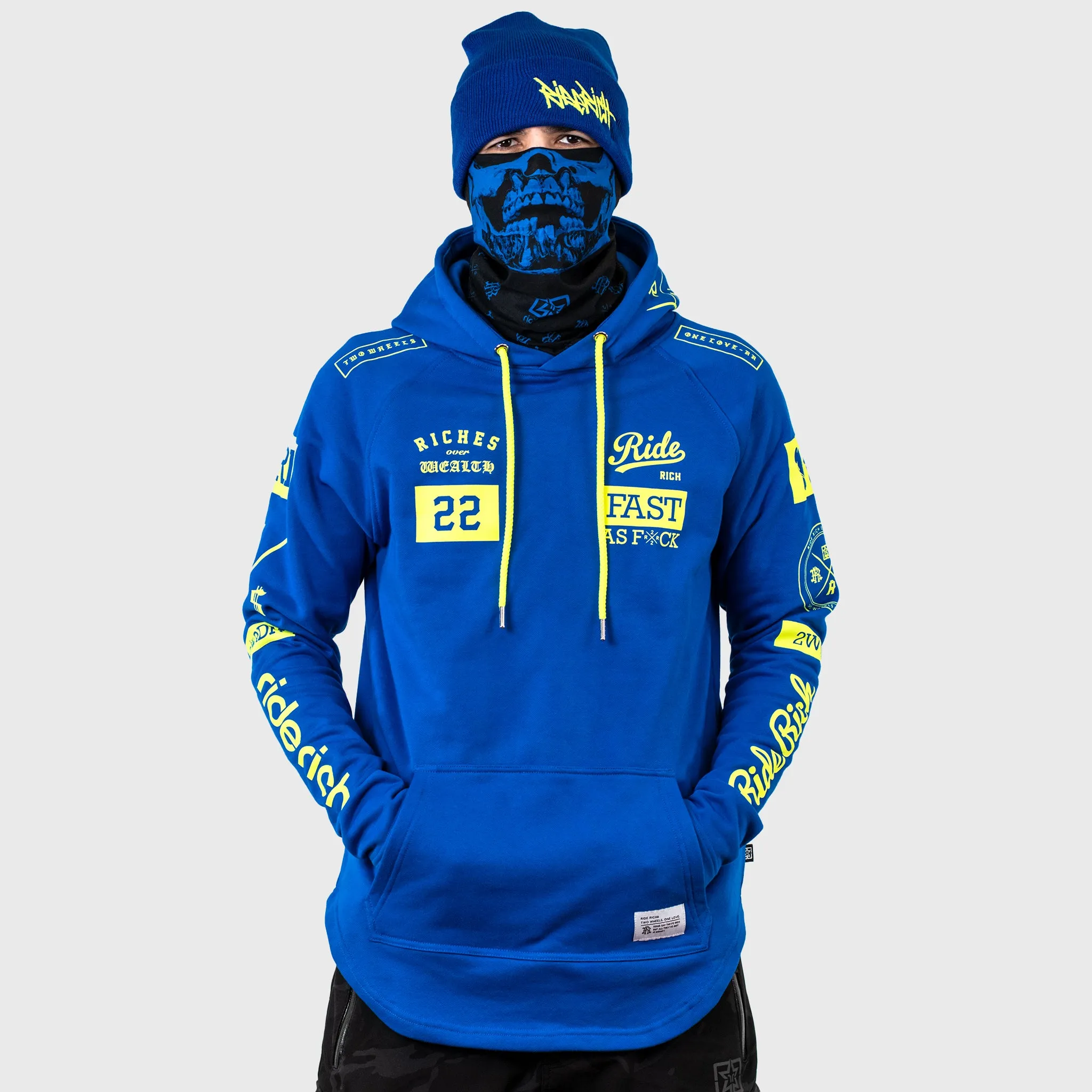 RR GP Scoop Pullover Hoodie {Yellow on Blue}