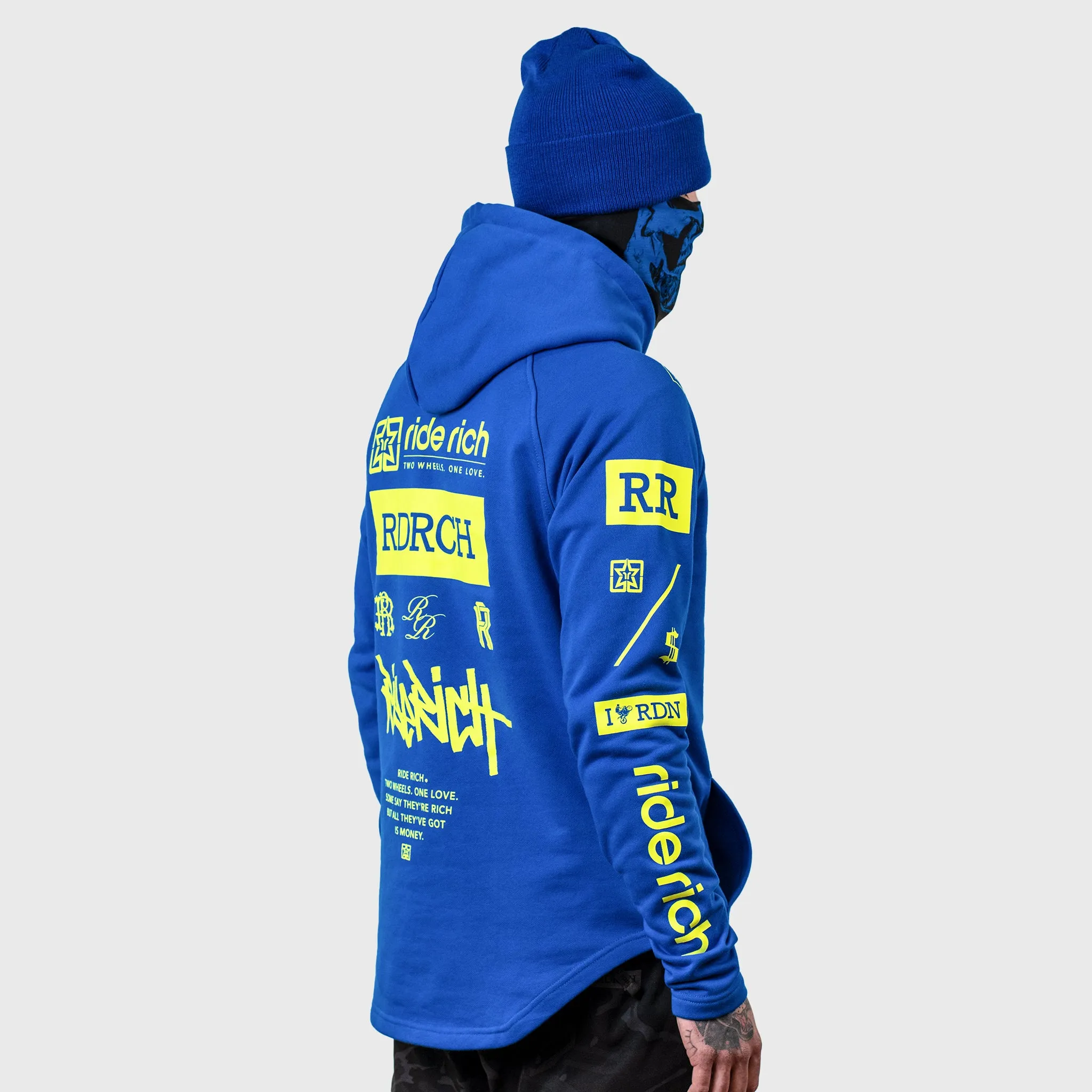 RR GP Scoop Pullover Hoodie {Yellow on Blue}