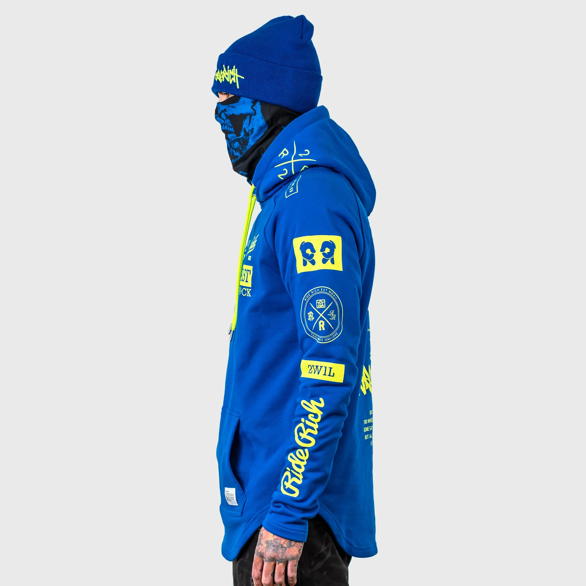 RR GP Scoop Pullover Hoodie {Yellow on Blue}