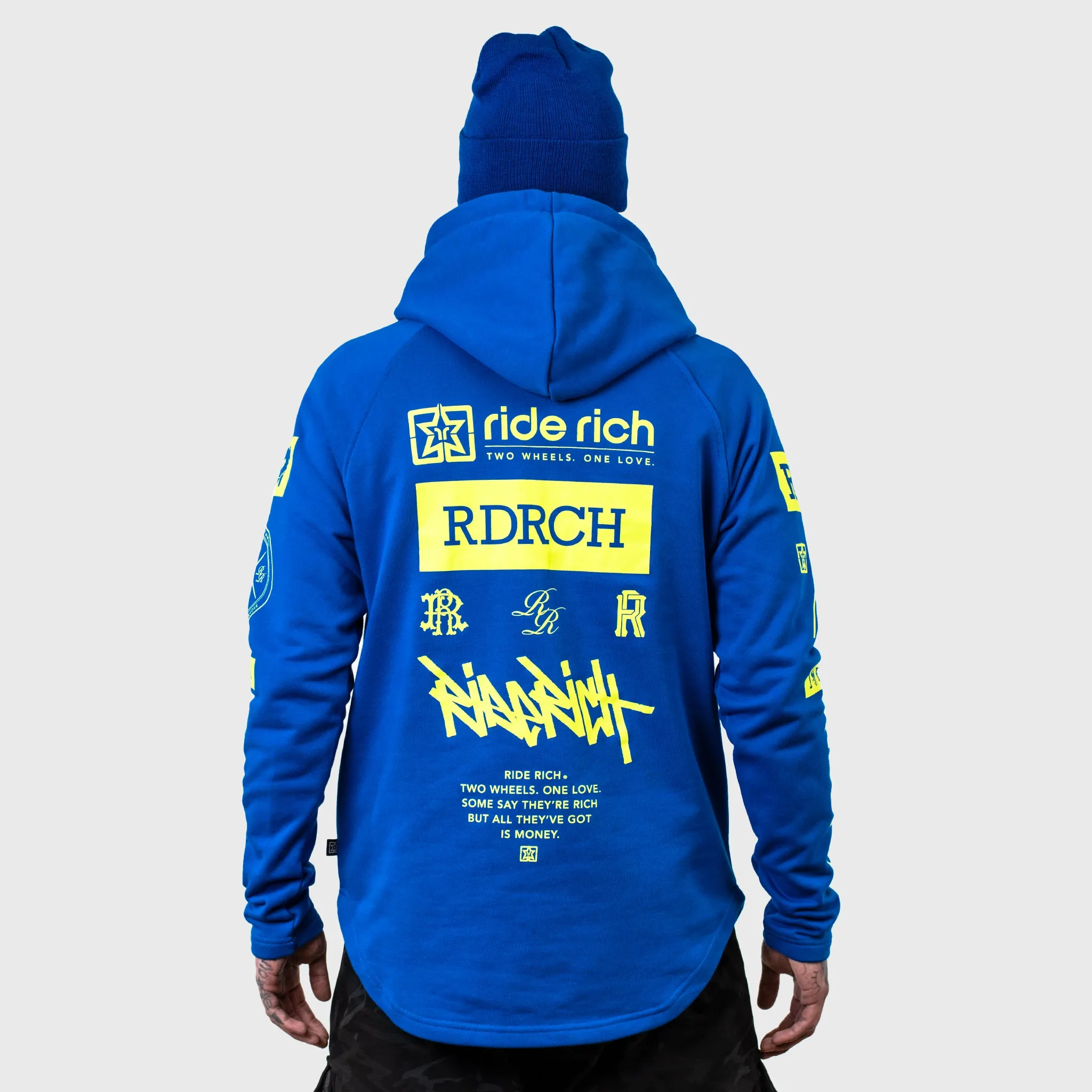 RR GP Scoop Pullover Hoodie {Yellow on Blue}