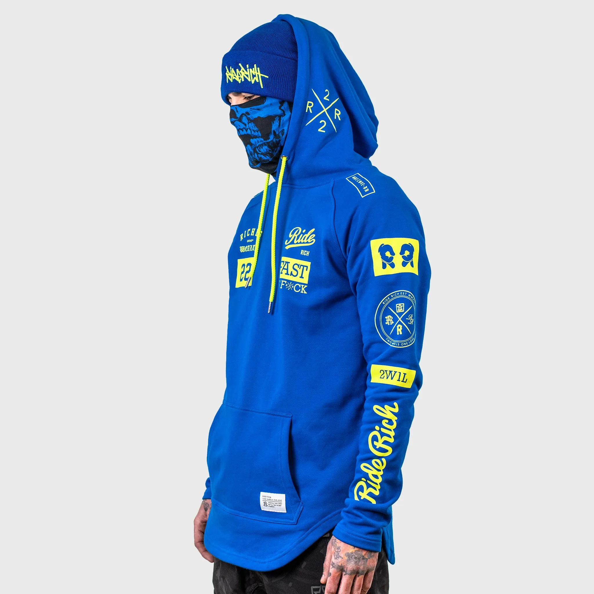 RR GP Scoop Pullover Hoodie {Yellow on Blue}