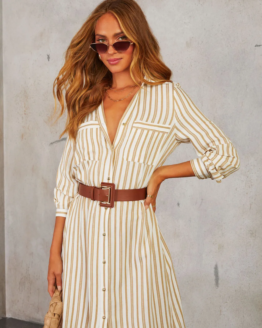 Santos Belted Midi Shirt Dress