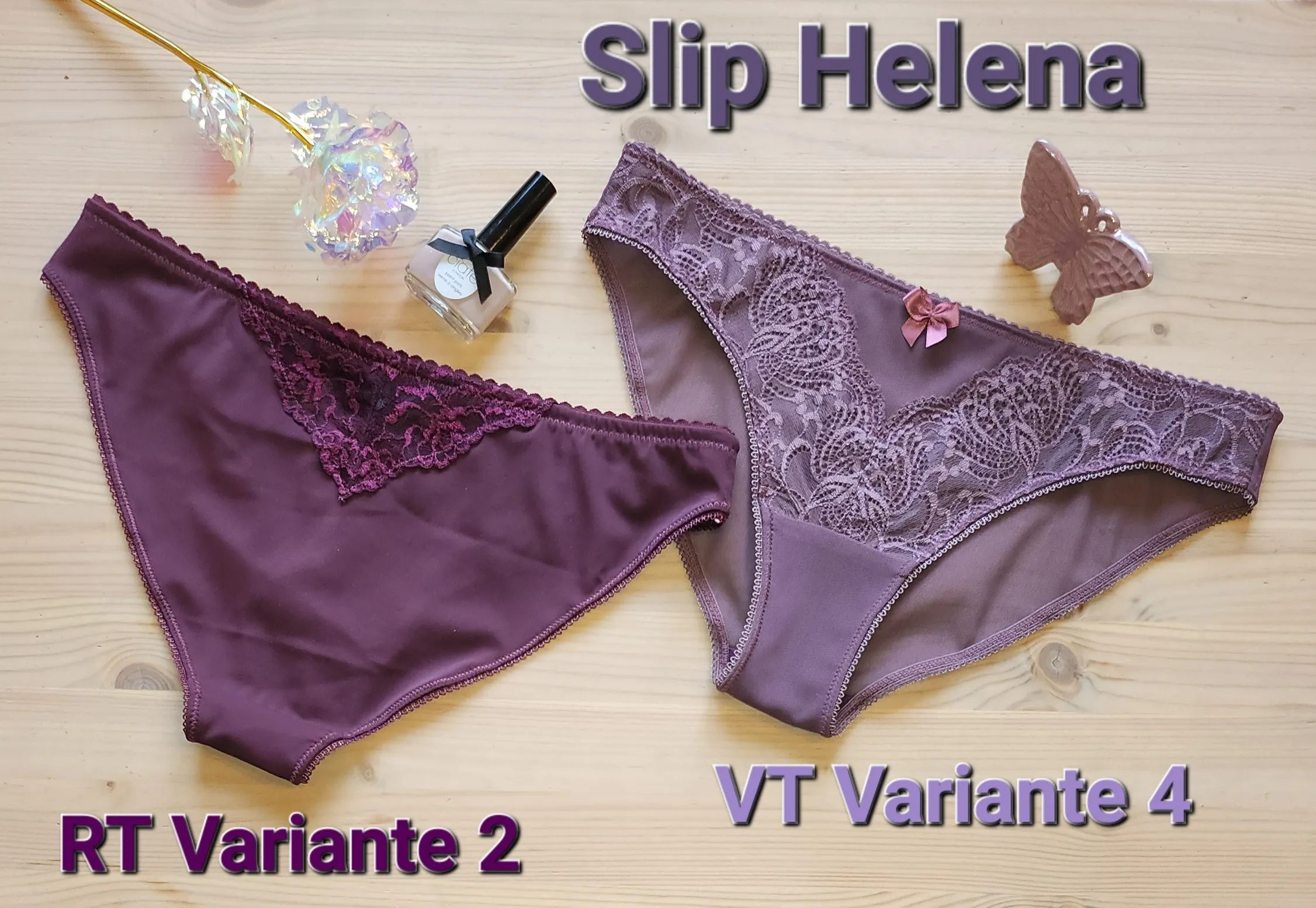 Schnittmuster von Lingeriememade Slip Helena Gr. 32 - 52, deutsch / german. PDF E-Book Slip/ Damenhöschen Nähen mit 16 Variationen. IDsmx3