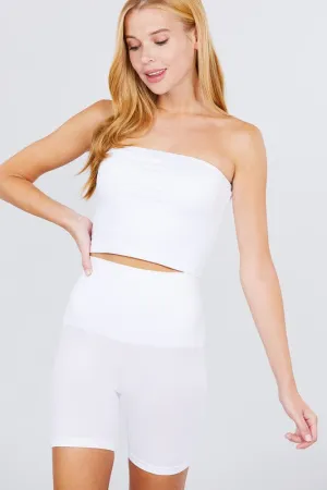 SEAMLESS BIKER SHORTS (WHITE)