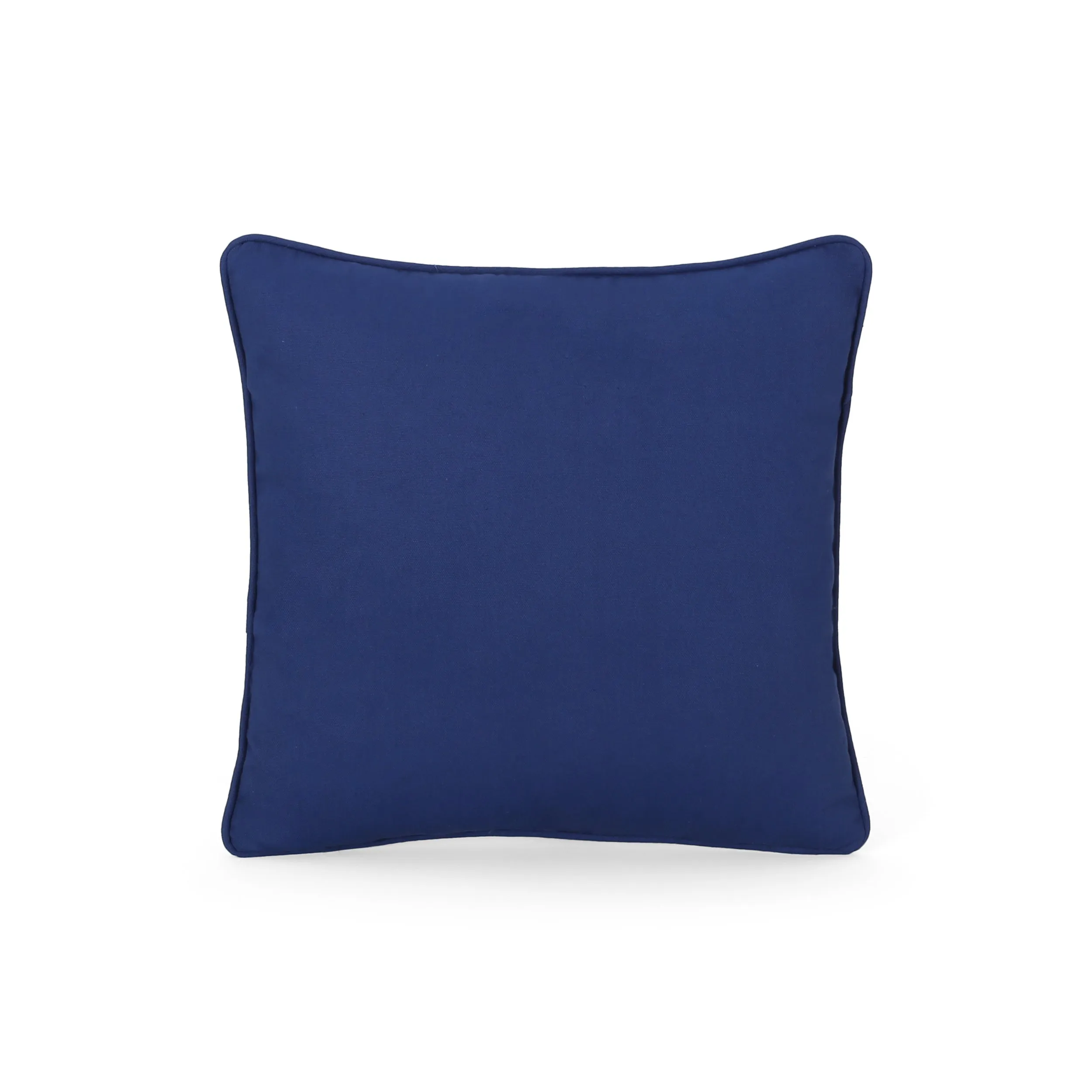 Sharon Modern Fabric Throw Pillow Cover, Navy Blue and Beige