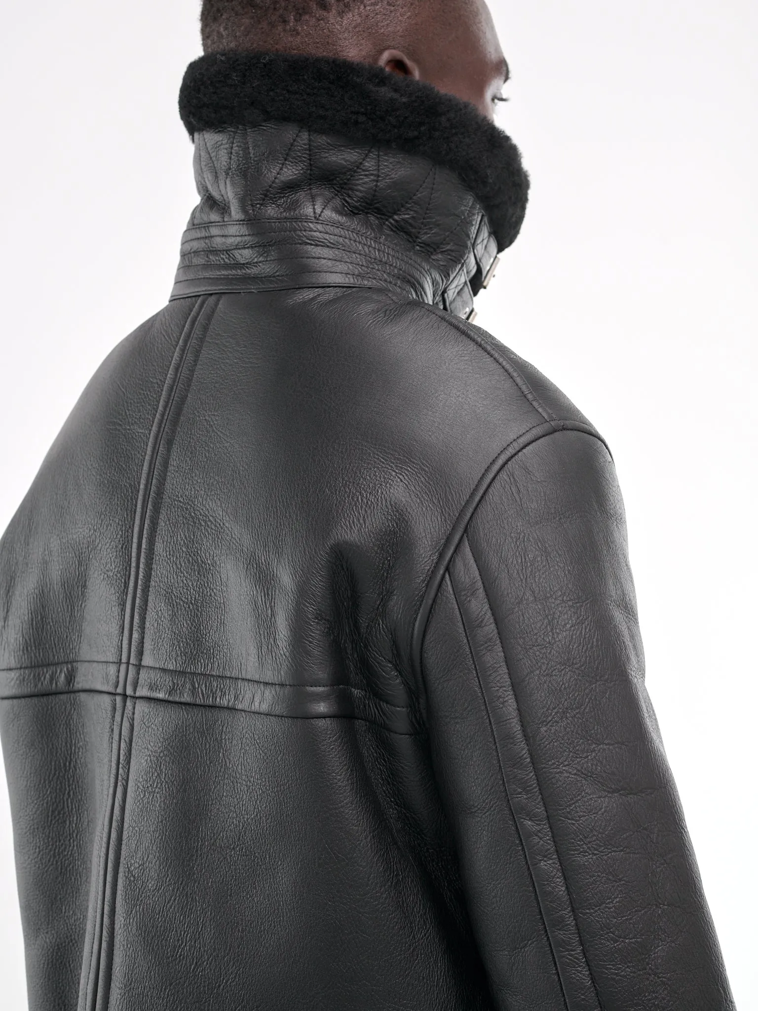 Shearling Leather Jacket (ES2424BL-BLACK)