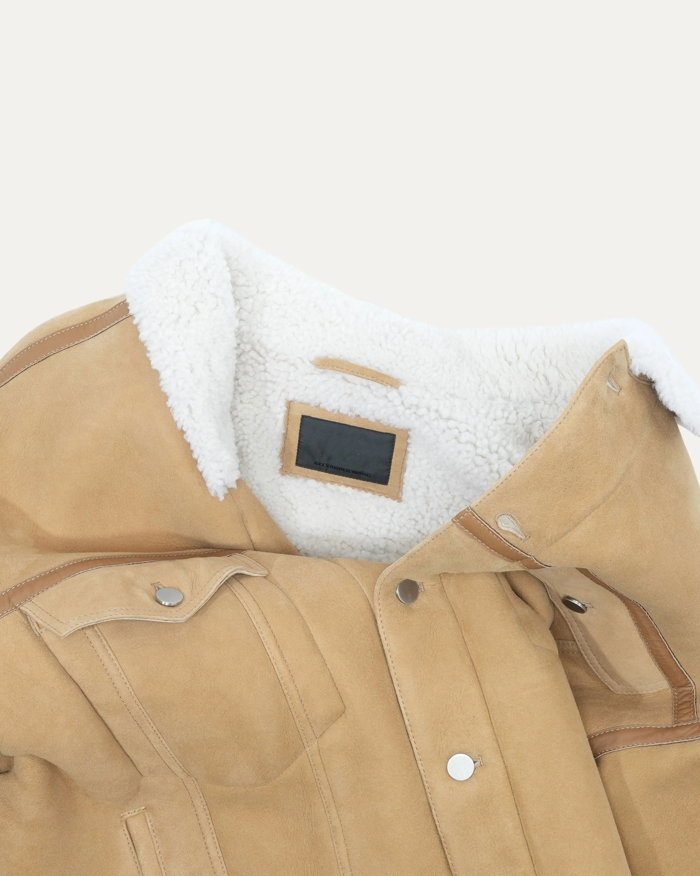 Shearling Suede Trucker Jacket