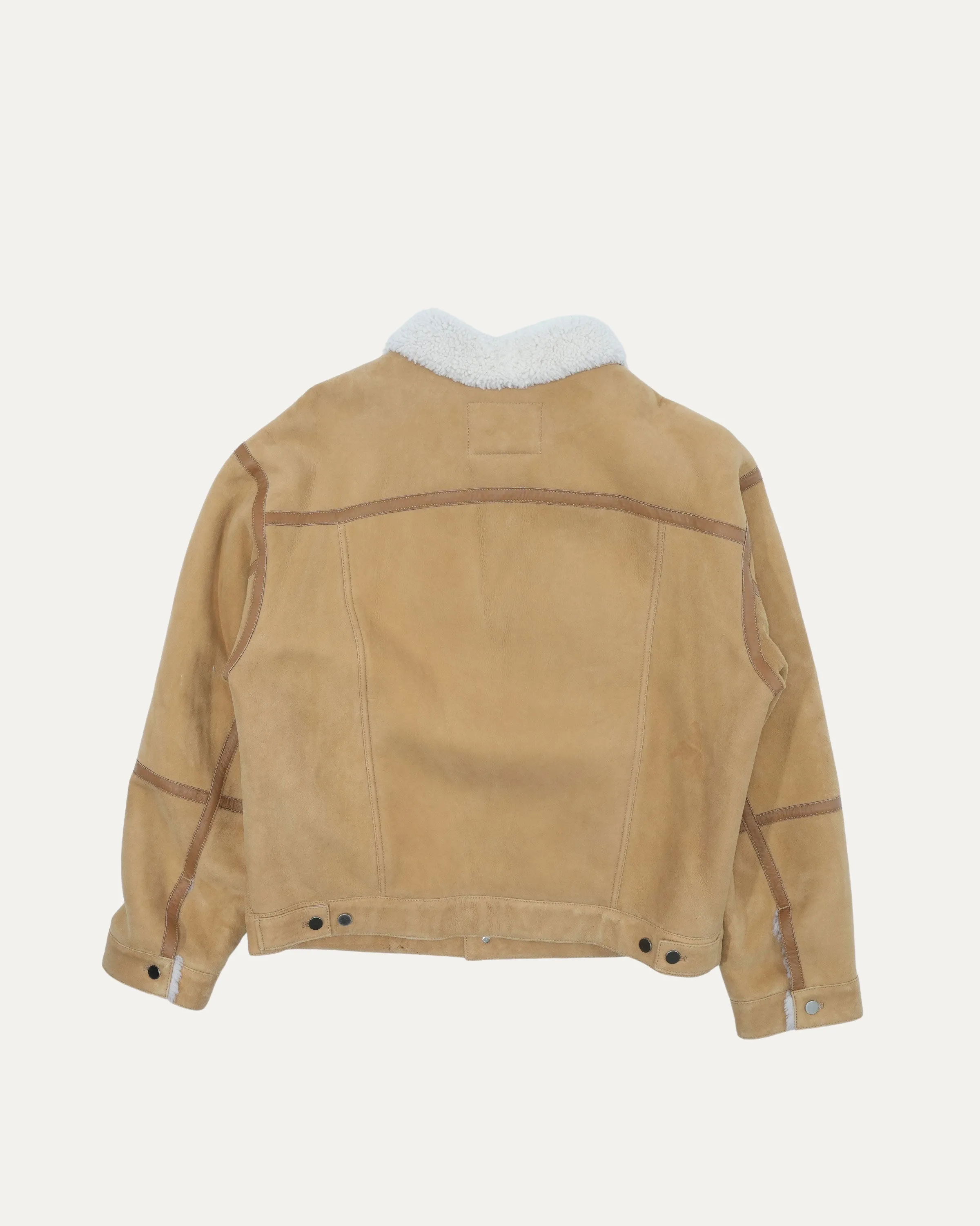 Shearling Suede Trucker Jacket