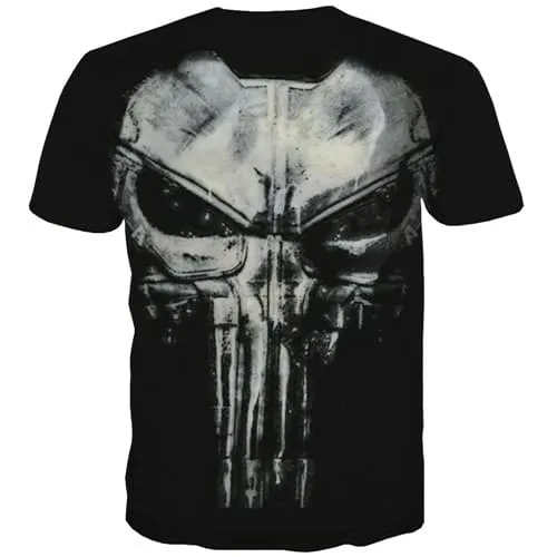 Skull T-shirt Men Metal Tshirt Anime Punk Rock Tshirts Casual Black T-shirts 3d Short Sleeve Hip hop Men Tops Streetwear