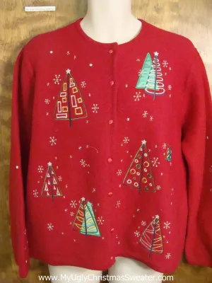 Snazzy Trees Cheesy Christmas Sweater