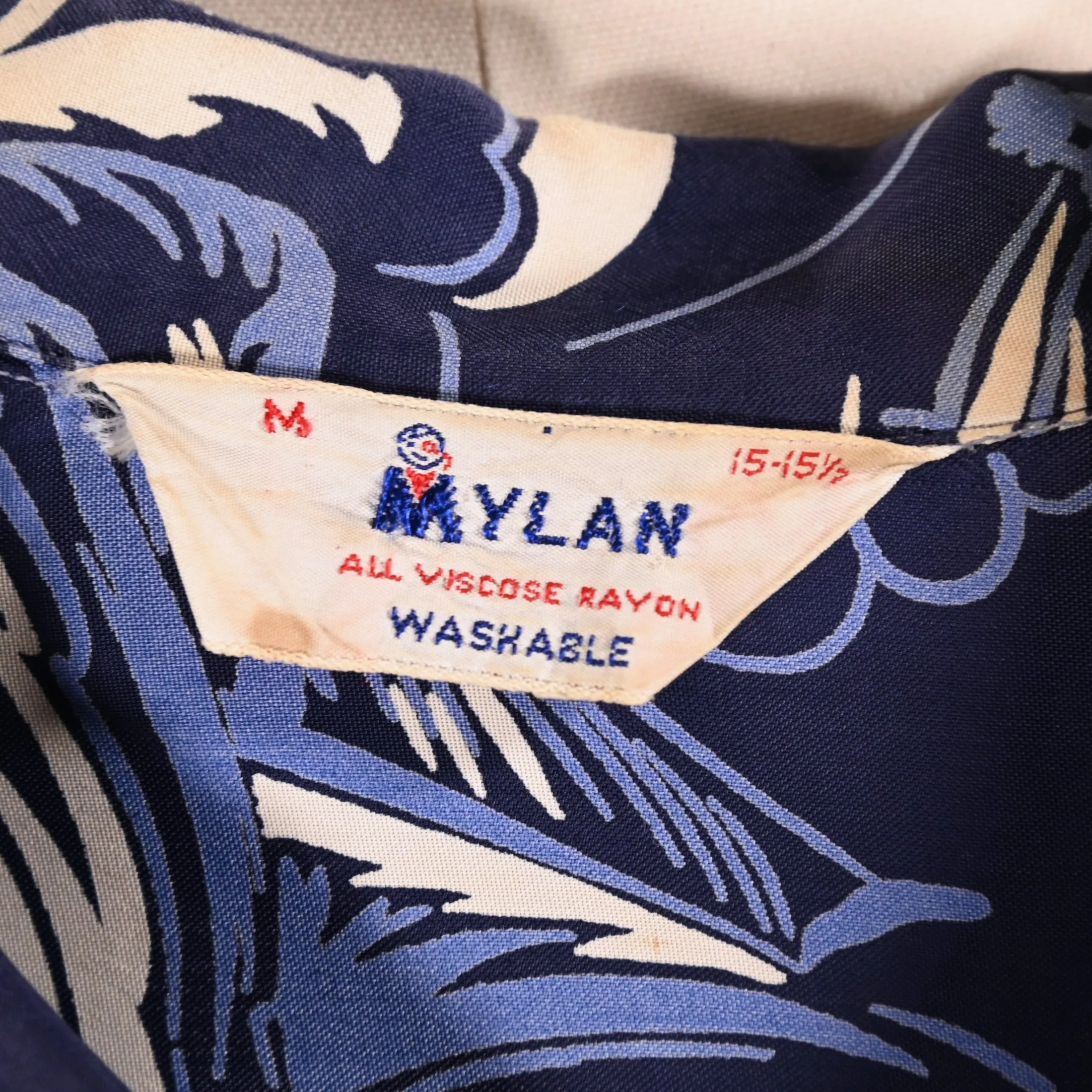 SOLD Mylan Vintage 50s Rayon Hawaiian Shirt, MCM Loop Collar Aloha Shirt M