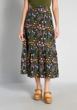 Spring is Here to Stay Tiered Midi Skirt