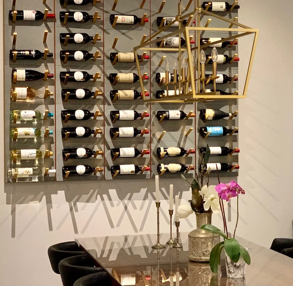 STACT Premier L-type Wine Rack - Concrete & Gold