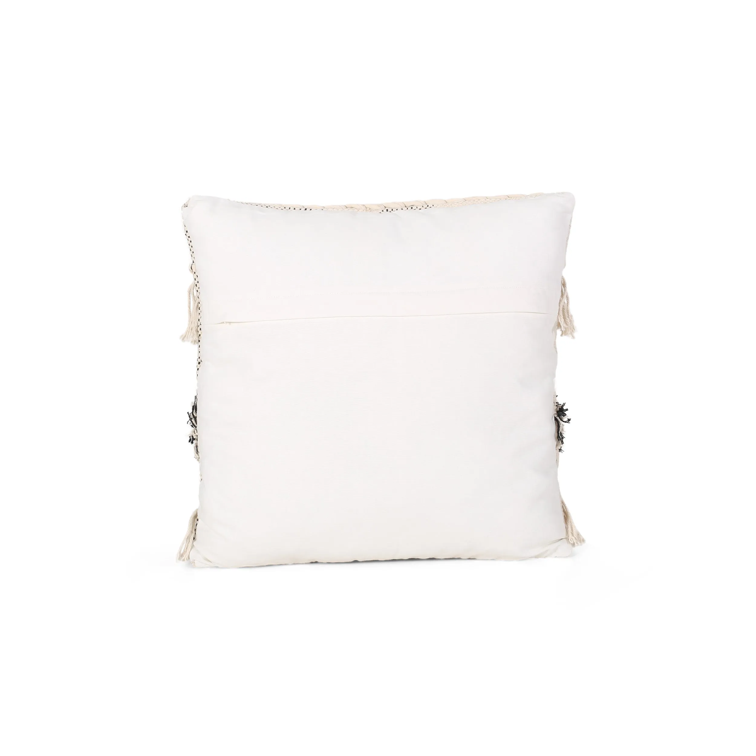 Stella Boho Cotton Pillow Cover, Natural and Gray