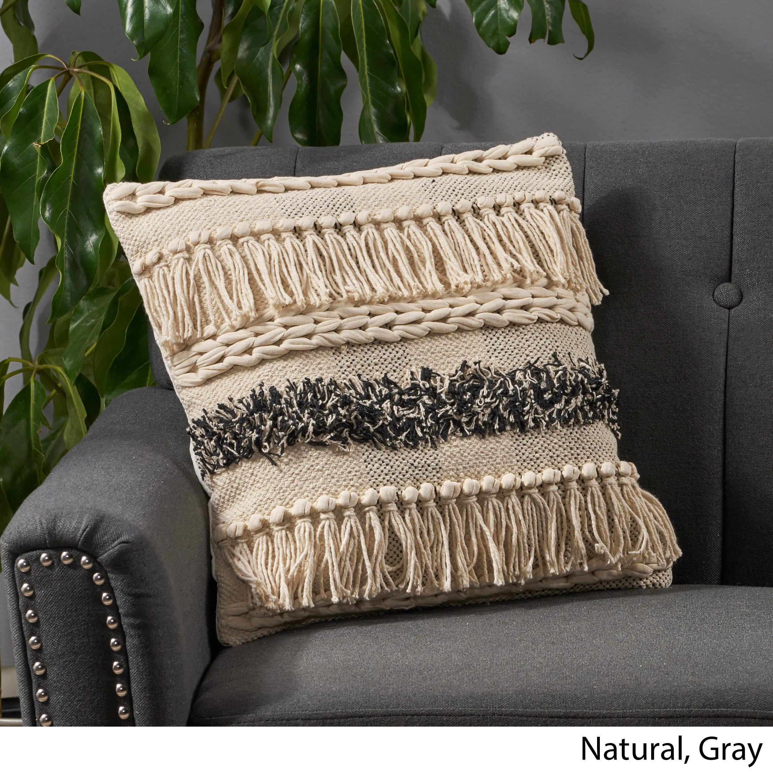 Stella Boho Cotton Throw Pillow