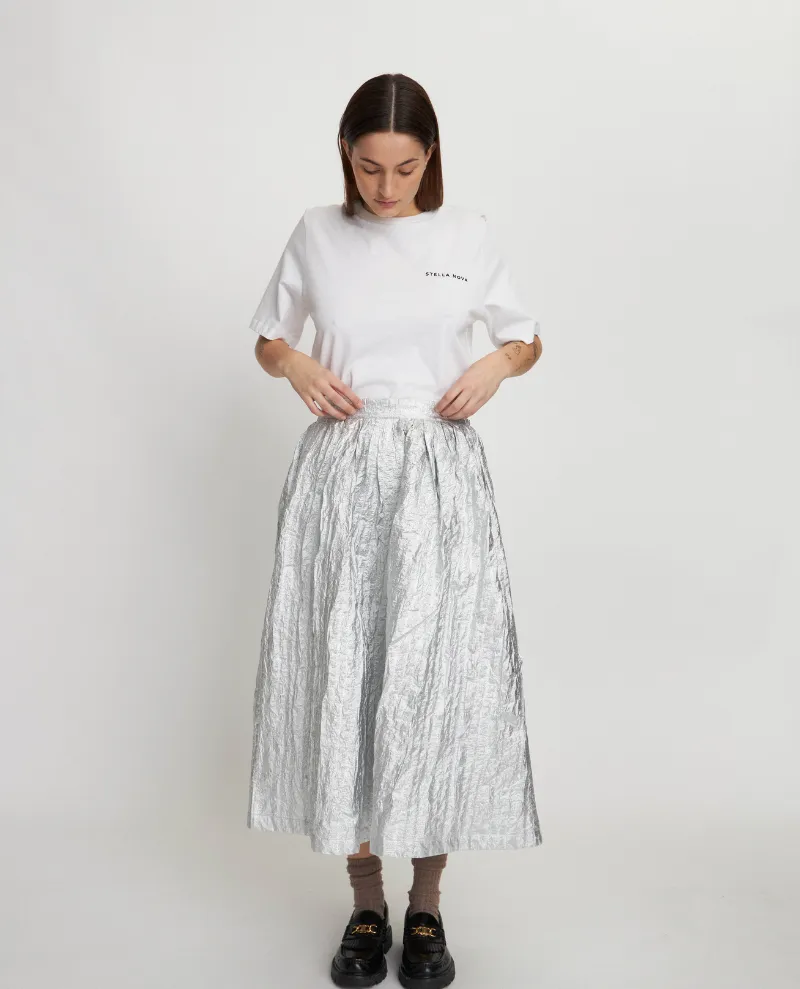 Stella Nova Pearl Silver Midi Skirt