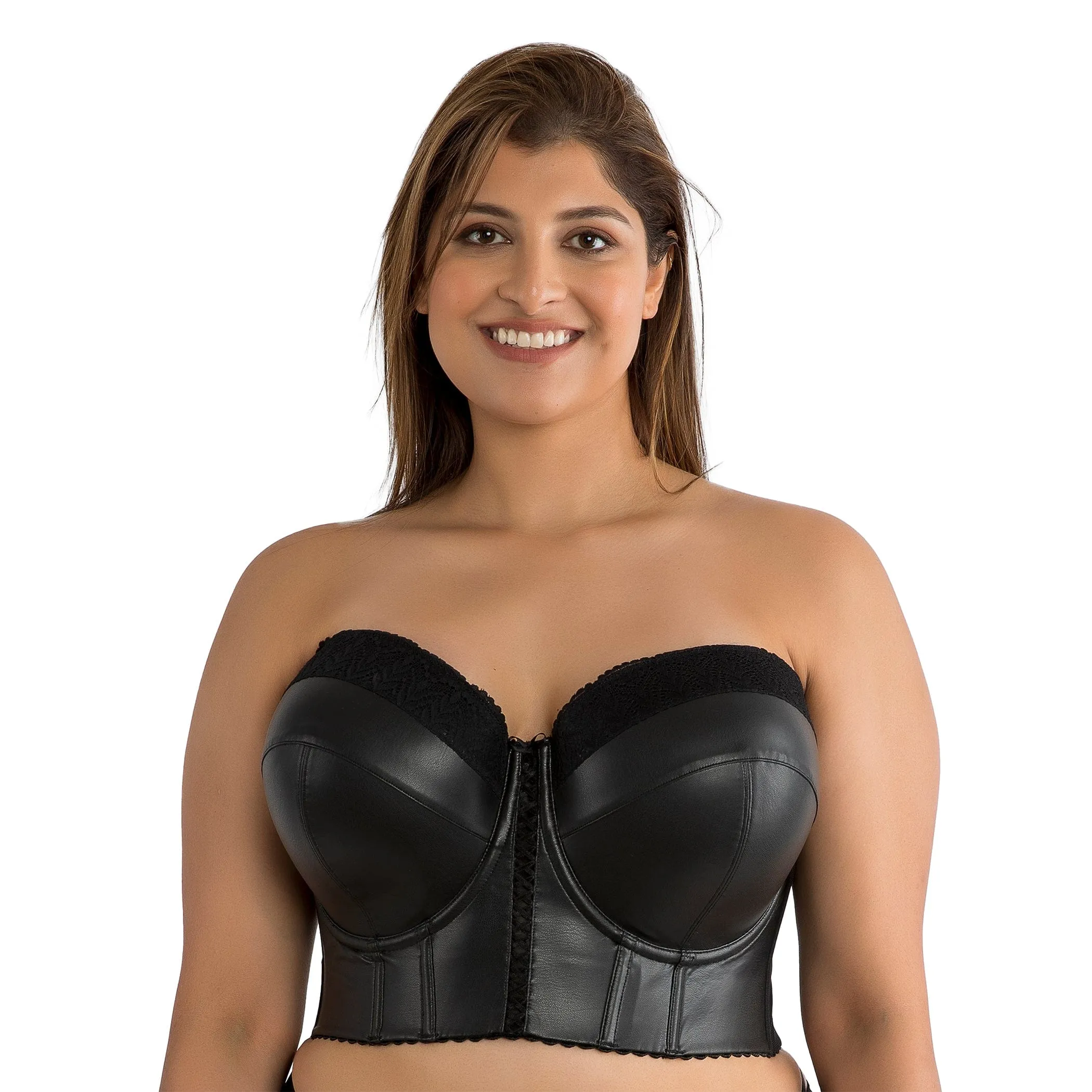 Stevie Longline Strapless Bustier - Black