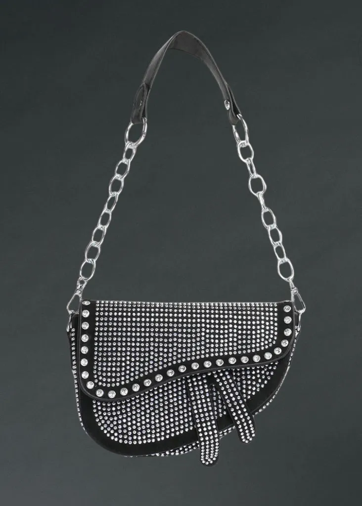 Studded Mini Saddle Bag Crossbody Shoulder Bag