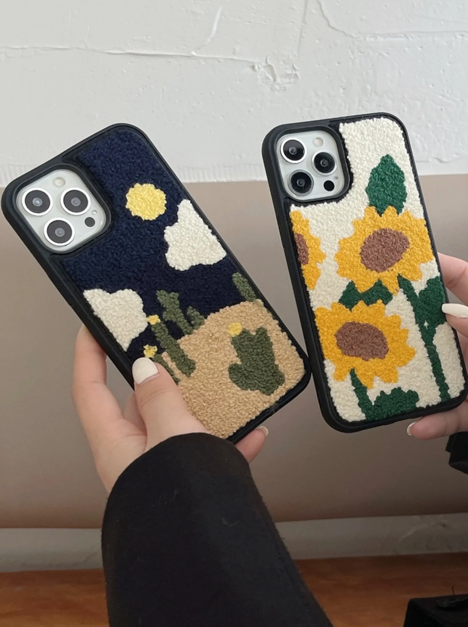 Sunflower Embroidered iPhone Case