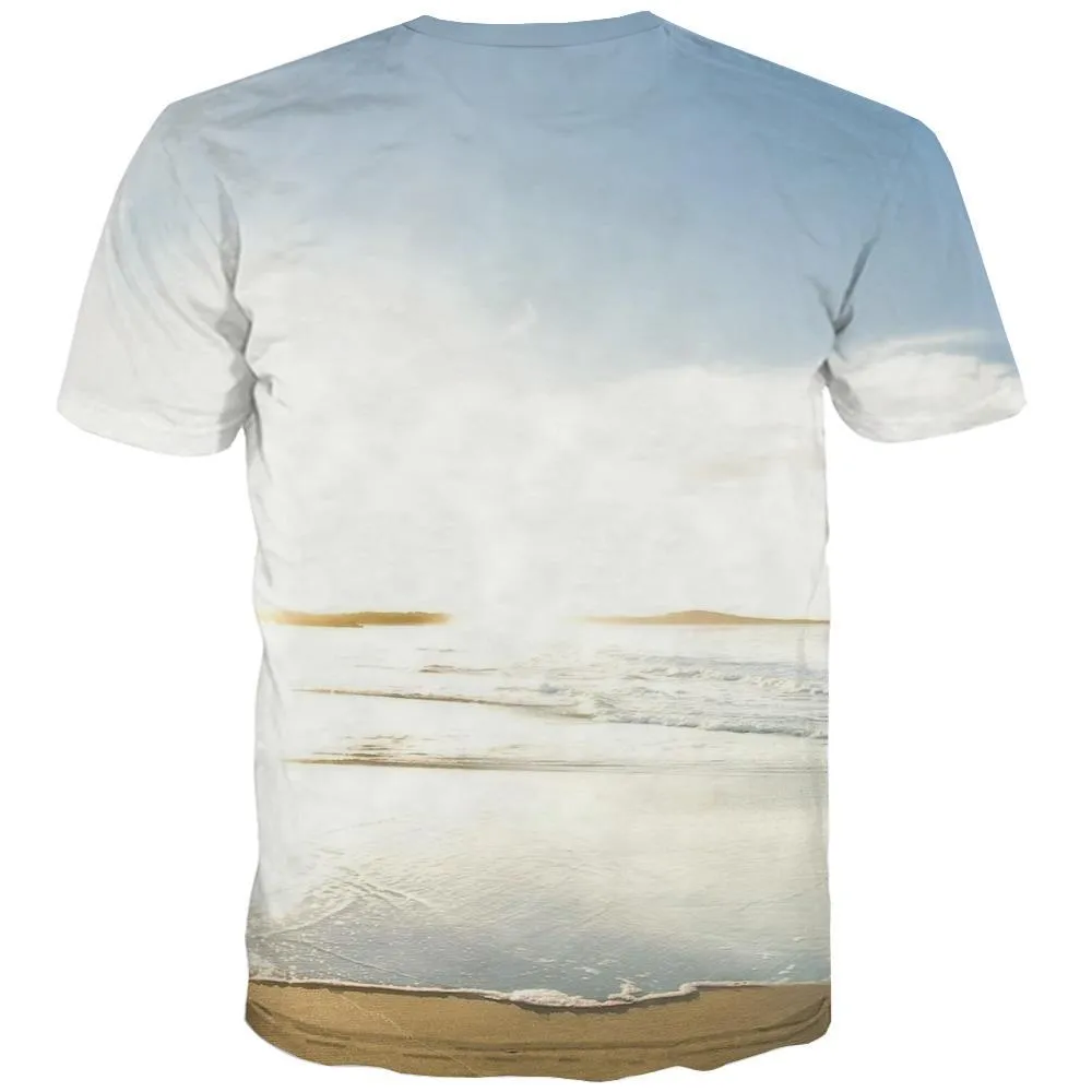 surf T-shirt Men The sea Shirt Print sport Tshirts Casual Cool T shirts Funny