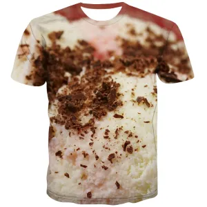 Sweet T shirts Men Gourmet Tshirts Cool Icecream Tshirts Novelty Colourful T-shirts 3d