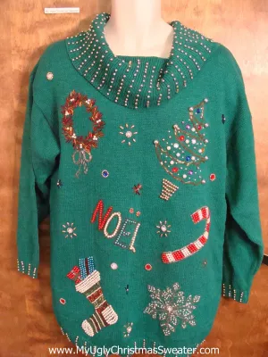 Tacky 80s Glam Christmas Sweater