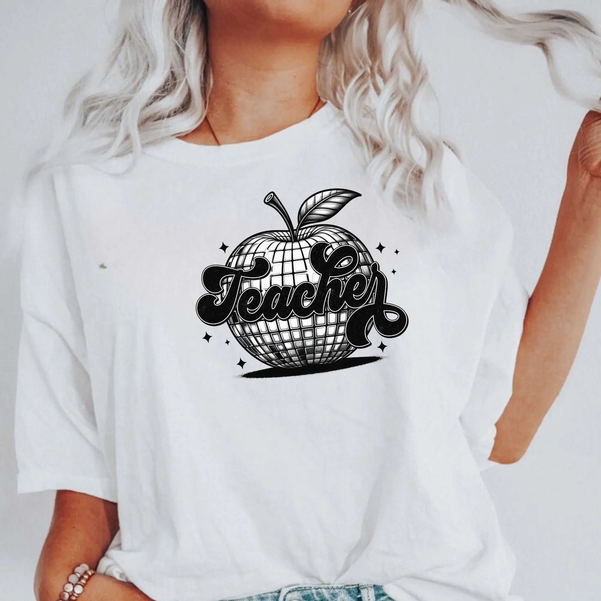 Teacher Disco Ball Apple Shirt