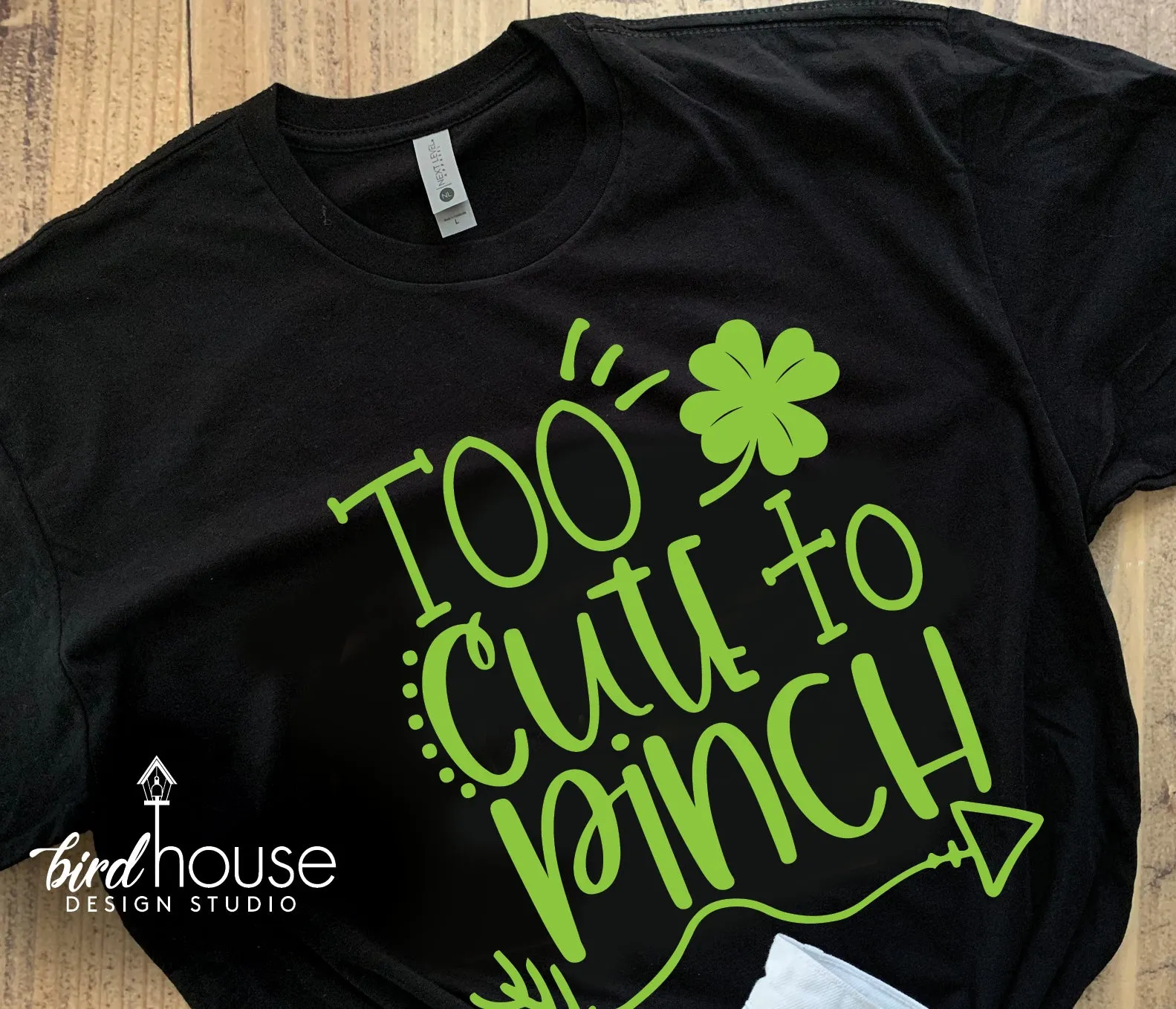 Too Cute to Pinch Shirt, Cute St. Patricks Day, Matte or Glitter Tee