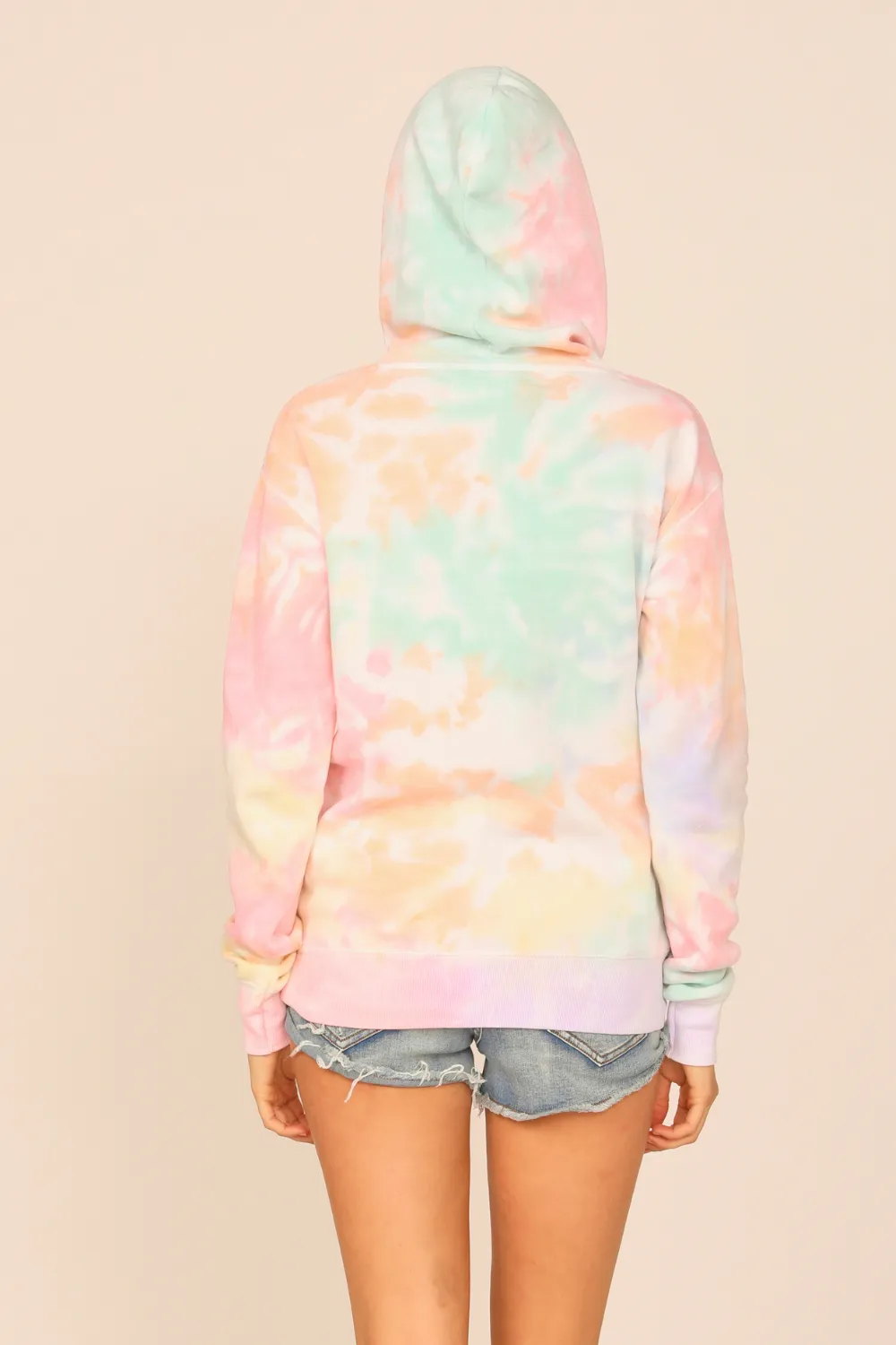 Tropic Summer Tie Dye Burnout Pullover Hoodie