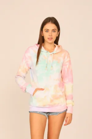 Tropic Summer Tie Dye Burnout Pullover Hoodie