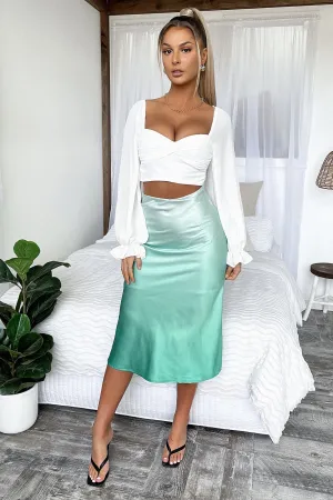 Twix Midi Skirt - Green Ombre